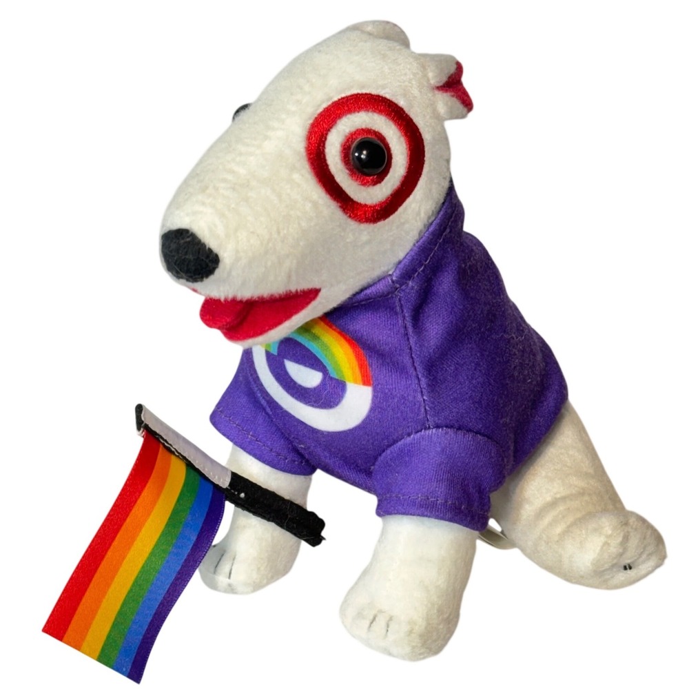 Target Bullseye 6" Dog Plush 2017 Pride Edition with Rainbow Flag